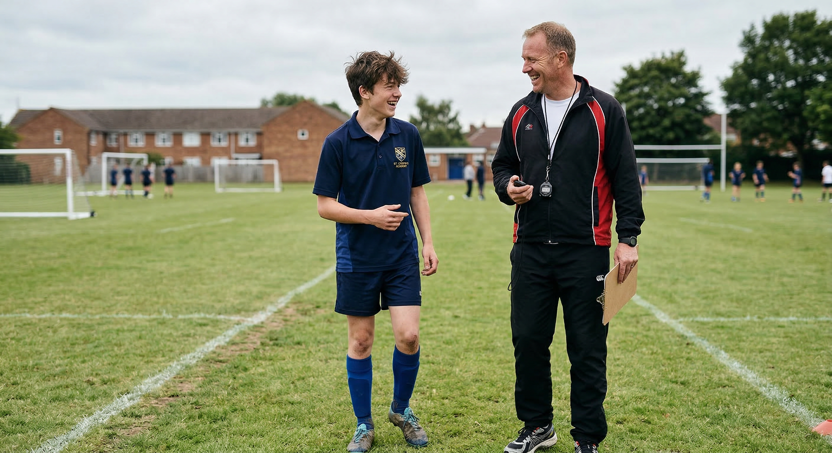 Sports coach working with athlete